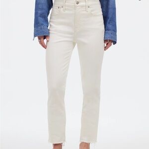 Madewell Perfect Vintage Denim - Tile White with Raw Hem